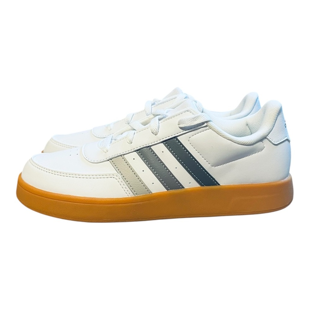White Low-Top Sneakers with Gum Sole